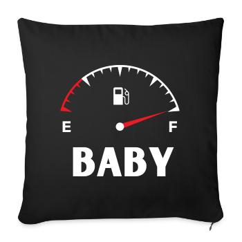 Mommy daddy baby match t shirt - Housse de coussin décorative 45 x 45 cm - noir - Devant