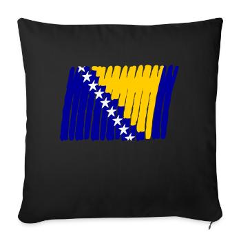 Bosnia flag flag painted painted star stars - Sofa pillowcase 17,3'' x 17,3'' (45 x 45 cm) - black - Front