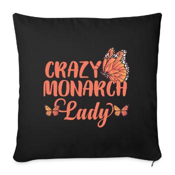 Monarque Femmes Papillon Drôle - Housse de coussin décorative 45 x 45 cm - noir - Devant