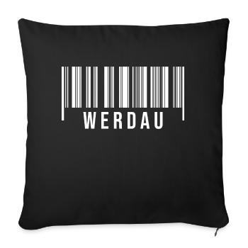 Erzgebirge Strichcode Werdau - Sofakissenbezug 45 x 45 cm - Schwarz - Vorne