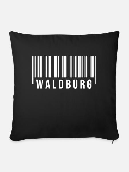 Schwabe Strichcode Waldburg - Sofakissenbezug 45 x 45 cm - Schwarz