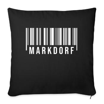 Schwabe Strichcode Markdorf - Sofakissenbezug 45 x 45 cm - Schwarz - Vorne