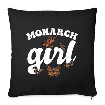 Monarch-Mädchen - Sofakissenbezug 45 x 45 cm - Schwarz - Vorne