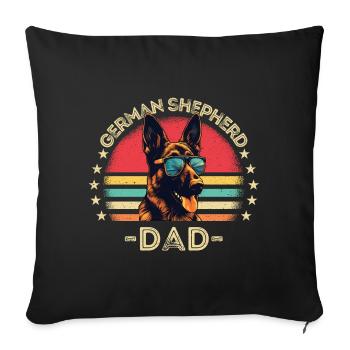 German Shepherd with sunglasses retro - Sofa pillowcase 17,3'' x 17,3'' (45 x 45 cm) - black - Front