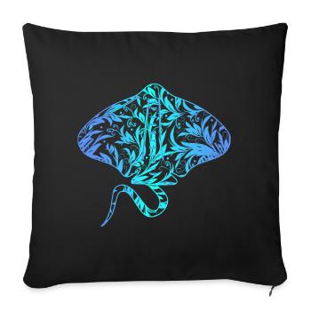 Mantarochen Hawaiianischer Mantarochen-liebhaber - Sofakissenbezug 45 x 45 cm - Schwarz - Vorne