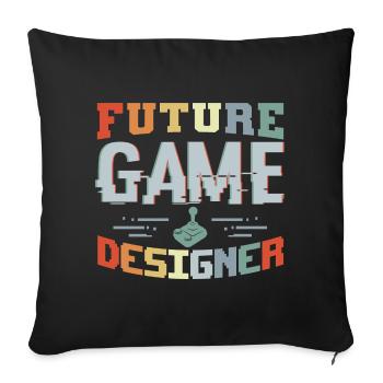 Future Game Developer - Sofa pillowcase 17,3'' x 17,3'' (45 x 45 cm) - black - Front