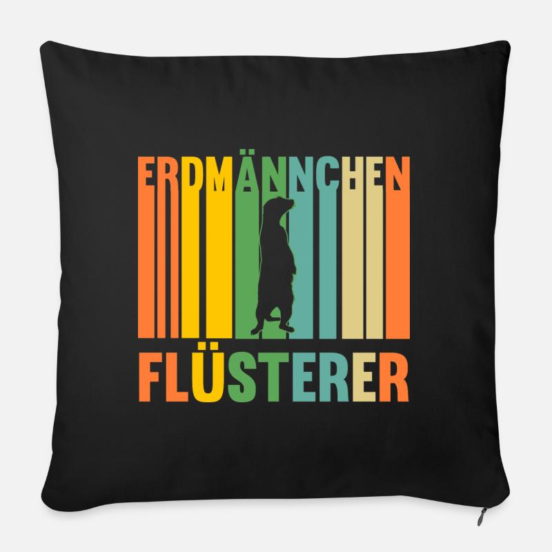 Erdmännchen - Sofakissenbezug 45 x 45 cm - Schwarz