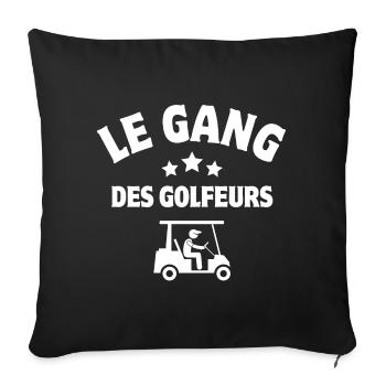 golf, golfeur, fan de golf - Housse de coussin décorative 45 x 45 cm - noir - Devant