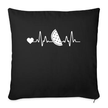 Heartbeat Pulse Watermelon - Sofa pillowcase 17,3'' x 17,3'' (45 x 45 cm) - black - Front