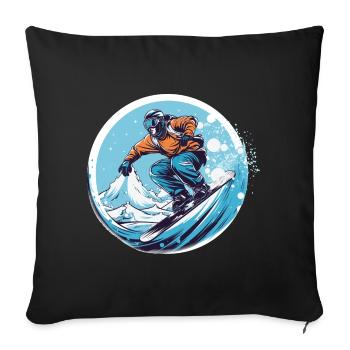Snowboarding or skiing and then après ski - Sofa pillowcase 17,3'' x 17,3'' (45 x 45 cm) - black - Front