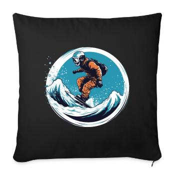 Snowboarding or skiing and then après ski - Sofa pillowcase 17,3'' x 17,3'' (45 x 45 cm) - black - Front