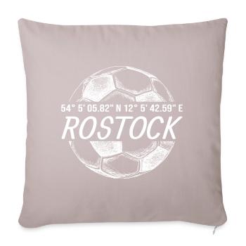 Koordinaten Rostock - Sofakissenbezug 45 x 45 cm - helles Taupe - Vorne