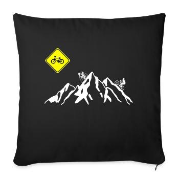Mountain biking - Sofa pillowcase 17,3'' x 17,3'' (45 x 45 cm) - black - Front