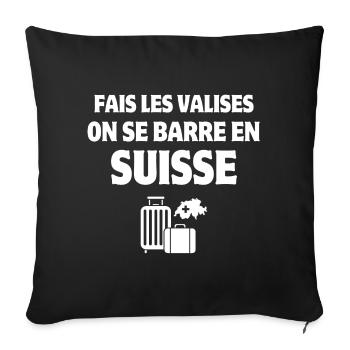 Suisse, je suis Suisse, fierté Suisse - Housse de coussin décorative 45 x 45 cm - noir - Devant