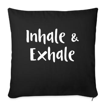 Dictons drôles d’inspiration et d’expiration - Housse de coussin décorative 45 x 45 cm - noir - Devant