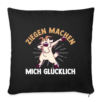 Ziege Ziegenbauer Bauernhof Landwirt Bauer Ziegen - Sofakissenbezug 45 x 45 cm - Schwarz - Vorne
