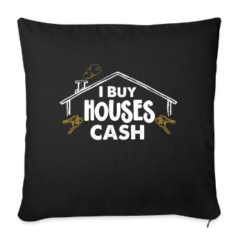 J’achète des maisons au comptant Investisseur immobilier - Housse de coussin décorative 45 x 45 cm - noir - Devant
