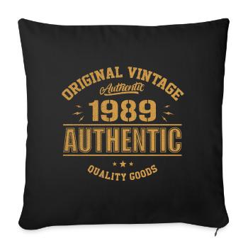Authentic 1989 Cadeau D'anniversaire Original 1989 - Housse de coussin décorative 45 x 45 cm - noir - Devant