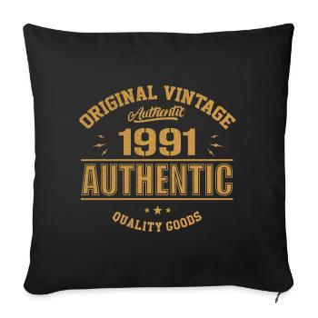 Authentic 1991 Cadeau D'anniversaire Original 1991 - Housse de coussin décorative 45 x 45 cm - noir - Devant
