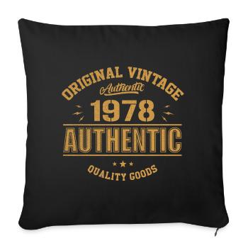 Authentic 1978 Original 1978 Birthday Gift - Sofa pillowcase 17,3'' x 17,3'' (45 x 45 cm) - black - Front