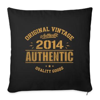 Authentisches 2014 Original Geburtstagsgeschenk 2014 - Sofakissenbezug 45 x 45 cm - Schwarz - Vorne