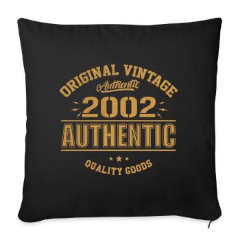 Authentic 2002 Original Birthday Gift 2002 - Sofa pillowcase 17,3'' x 17,3'' (45 x 45 cm) - black - Front