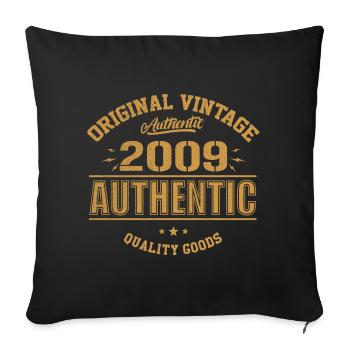 Authentic 2009 Original Birthday Gift 2009 - Sofa pillowcase 17,3'' x 17,3'' (45 x 45 cm) - black - Front