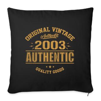 Authentisches 2003 Original Geburtstagsgeschenk 2003 - Sofakissenbezug 45 x 45 cm - Schwarz - Vorne