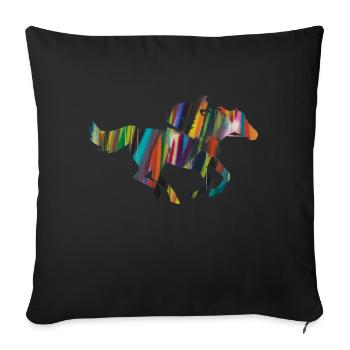 equestrian,equestrian,racing,riding,tournament riding - Sofa pillowcase 17,3'' x 17,3'' (45 x 45 cm) - black - Front