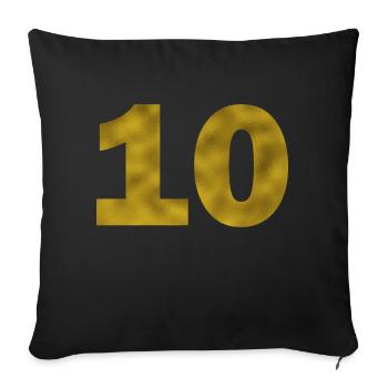 Birthday 10 years - Sofa pillowcase 17,3'' x 17,3'' (45 x 45 cm) - black - Front