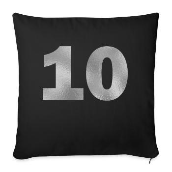 Anniversaire 10 ans - Housse de coussin décorative 45 x 45 cm - noir - Devant