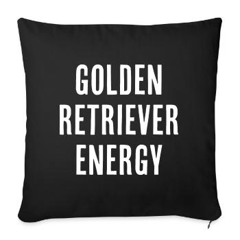 Golden retriever energy - Housse de coussin décorative 45 x 45 cm - noir - Devant