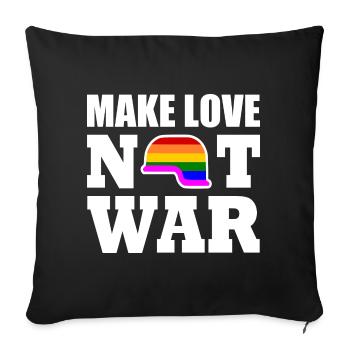 Make love not war - Sofa pillowcase 17,3'' x 17,3'' (45 x 45 cm) - black - Front