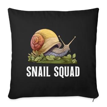Escargot Squad – Amour d’escargot et humour de jardin - Housse de coussin décorative 45 x 45 cm - noir - Devant