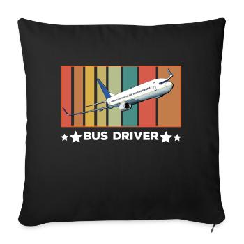 Airplane Bus Driver - Airplane Pilot Travel Travel - Sofa pillowcase 17,3'' x 17,3'' (45 x 45 cm) - black - Front