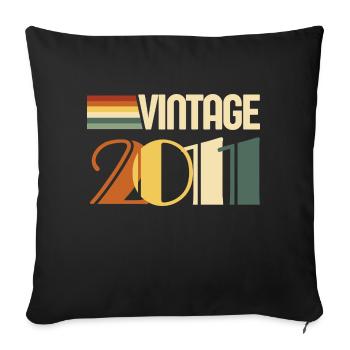 Jahrgang 2011 - 2011 Jubiläumsgeschenk - Sofakissenbezug 45 x 45 cm - Schwarz - Vorne