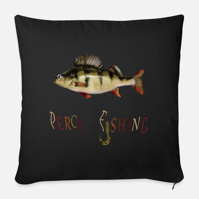 Barsch Angler - Sofakissenbezug 45 x 45 cm - Schwarz
