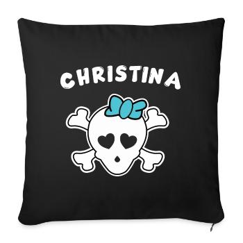 Pirate Christina Design pour les filles et les femmes - Housse de coussin décorative 45 x 45 cm - noir - Devant