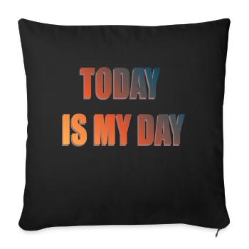 AUJOURD’HUI, C’EST MON JOUR - Housse de coussin décorative 45 x 45 cm - noir - Devant