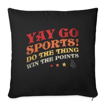 Non-fan de sport Go Sports Yay Sports - Housse de coussin décorative 45 x 45 cm - noir - Devant