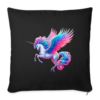 Licorne (02) - Housse de coussin décorative 45 x 45 cm - noir - Devant
