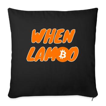 Crypto quand Lambo BTC Bitcoin 1 - Housse de coussin décorative 45 x 45 cm - noir - Devant