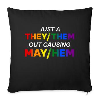 Just A They Them Out LGBT Gay Pride - Sofa pillowcase 17,3'' x 17,3'' (45 x 45 cm) - black - Front