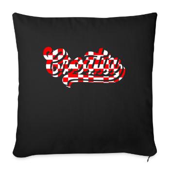 Croatia hrvatska Croatia hr Zagreb split Dubrovnik - Sofa pillowcase 17,3'' x 17,3'' (45 x 45 cm) - black - Front