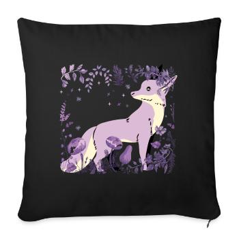 Fox, Wildlife, Wilderness, Nature, Flower, Foxes, Fantasy - Sofa pillowcase 17,3'' x 17,3'' (45 x 45 cm) - black - Front