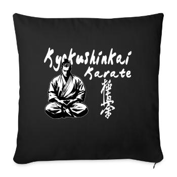 Kyokushinkai Karaté Kanji Kimono Arts martiaux - Housse de coussin décorative 45 x 45 cm - noir - Devant
