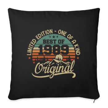 Vintage 1989 Légende - Rétro Cadeau D’anniversaire - Housse de coussin décorative 45 x 45 cm - noir - Devant