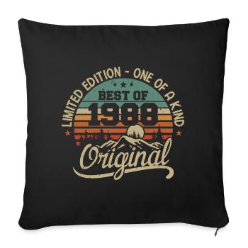 Vintage 1988 Légende - Rétro Cadeau D’anniversaire - Housse de coussin décorative 45 x 45 cm - noir - Devant