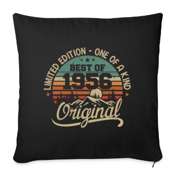 Vintage 1956 Légende - Rétro Cadeau D’anniversaire - Housse de coussin décorative 45 x 45 cm - noir - Devant