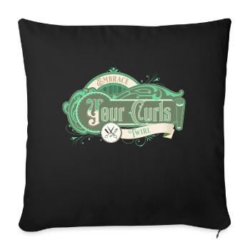 Charme bouclé coiffeur tourbillon spiralé ondulé frisottis - Housse de coussin décorative 45 x 45 cm - noir - Devant